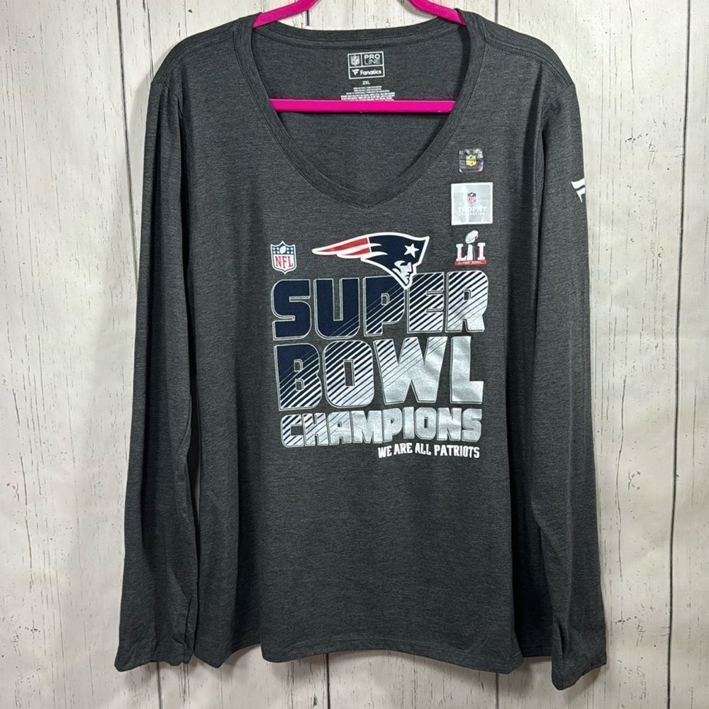Fanatics New England Patriots Super Bowl Champions Long Sleeve NFL Gray Shirt